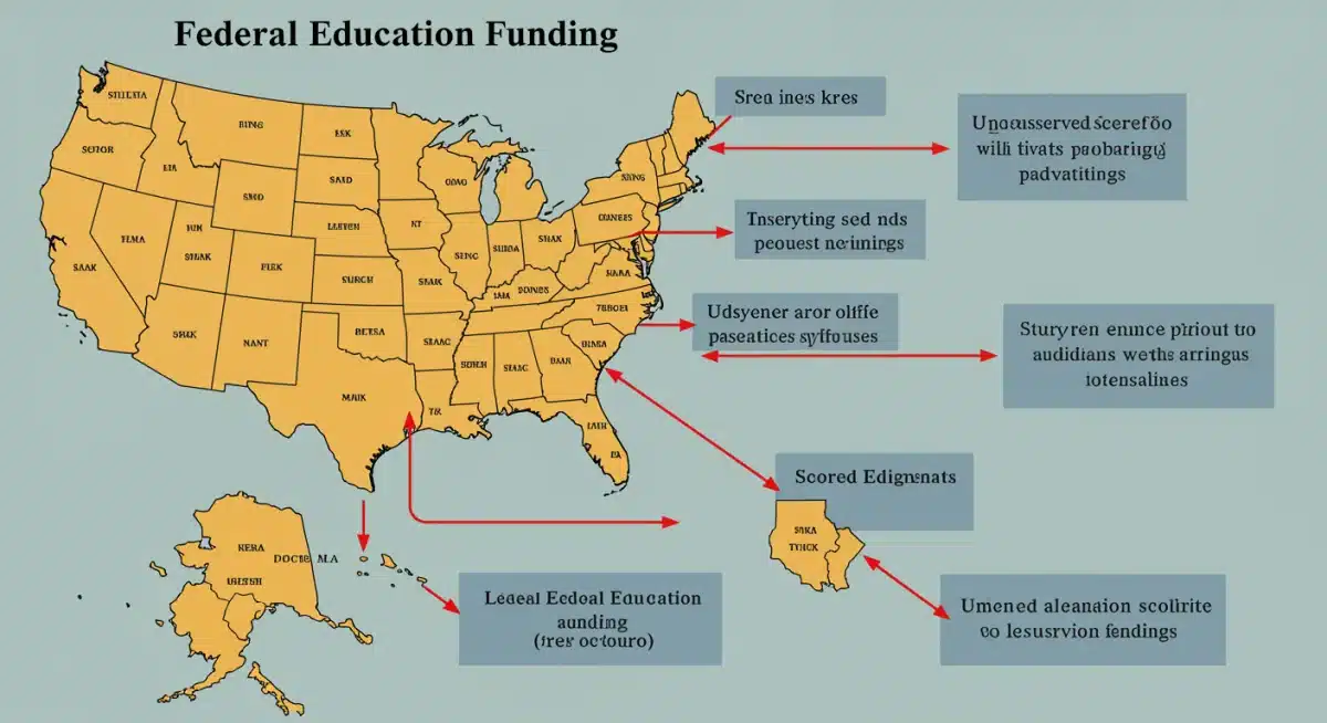 Infographic showing federal education funding allocation
