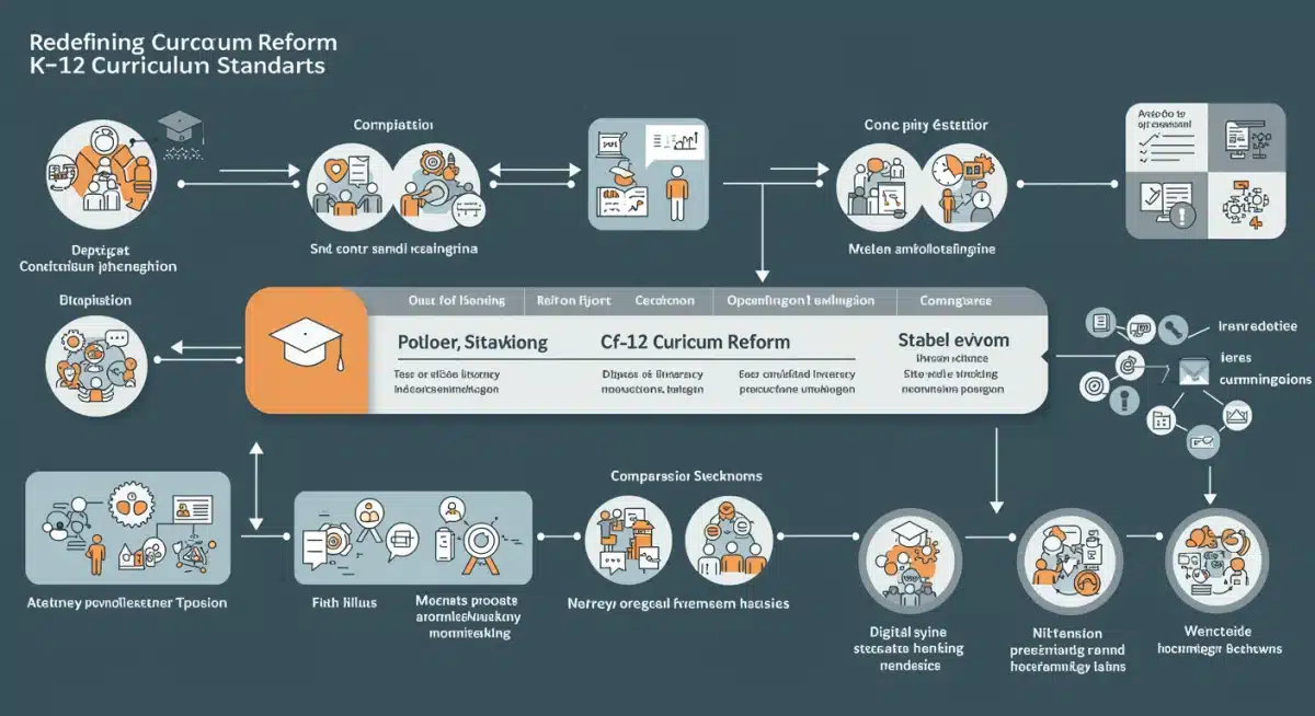 Infographic detailing components of K-12 curriculum reform