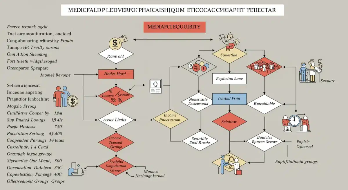 Infographic detailing Medicaid eligibility criteria and income thresholds for 2025, clarifying complex rules.