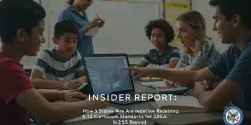 Students engaged in a modern classroom, symbolizing new K-12 curriculum standards