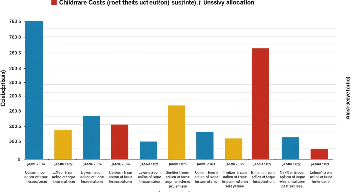 Infographic showing comparative childcare subsidy data across various US states.