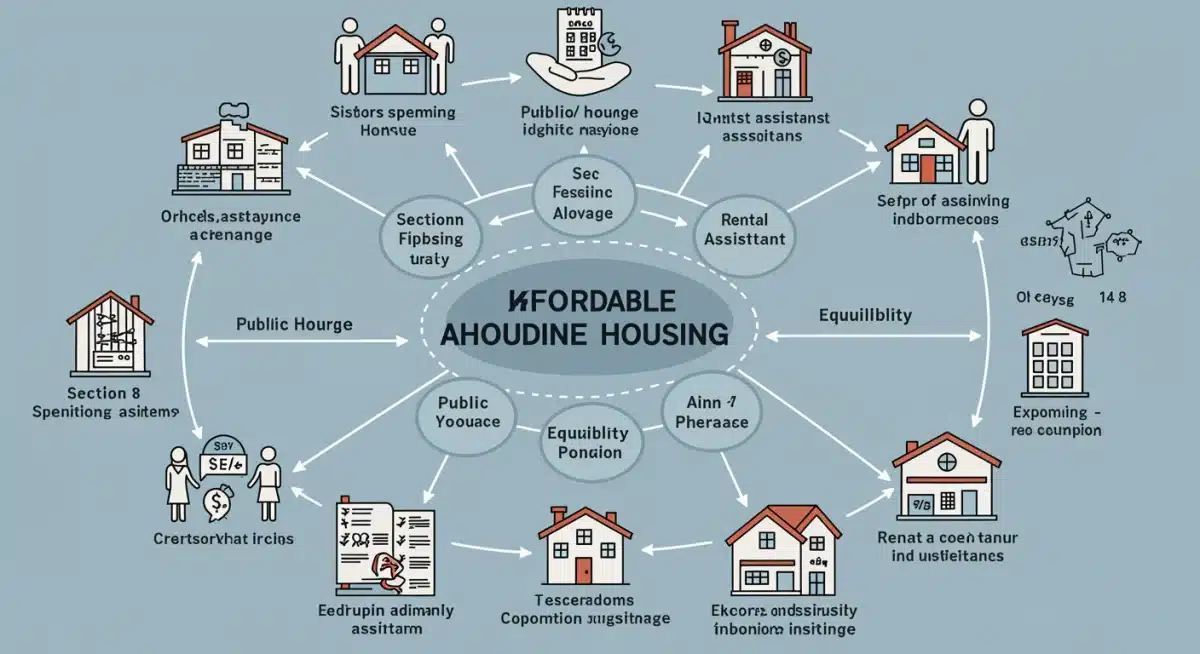 Infographic showing pathways to federal housing assistance programs and their benefits