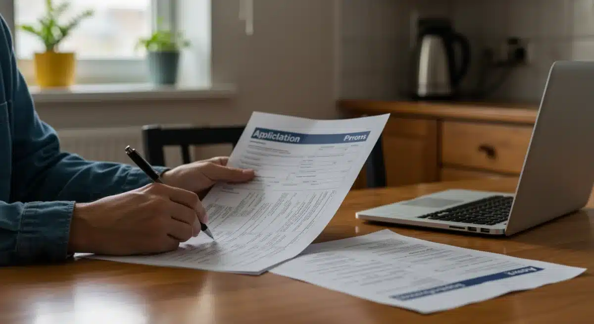 Person filling out LIHEAP application forms