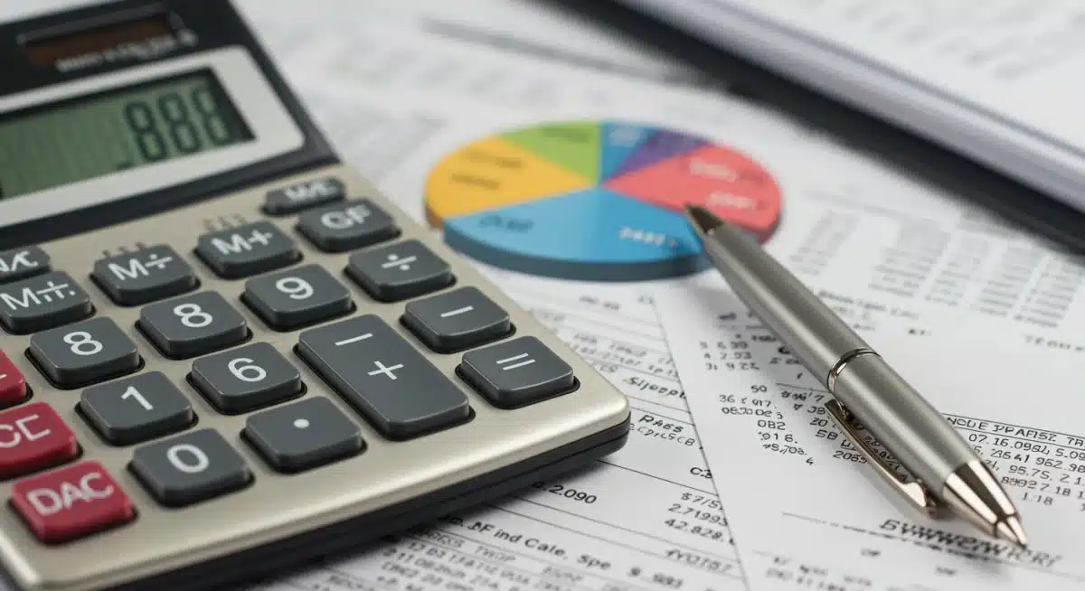 Financial calculator and documents symbolizing FAFSA calculations