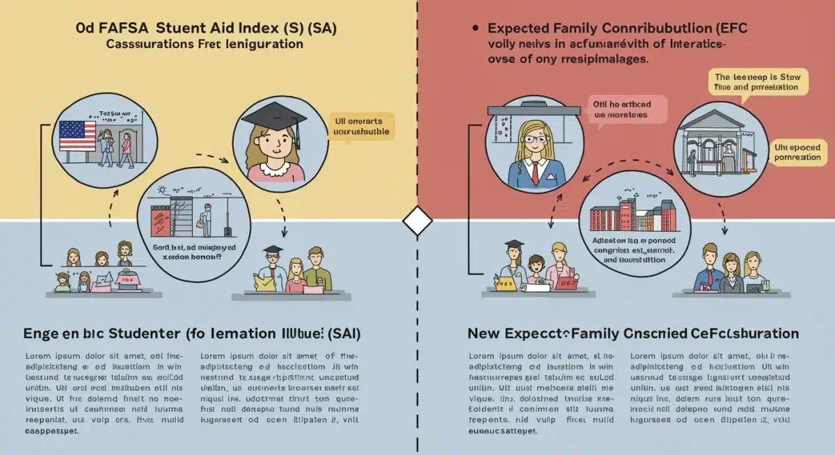Infographic comparing old EFC and new SAI FAFSA calculations