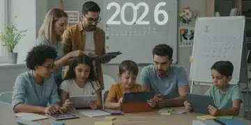 Parents and children learning digital literacy together in 2026
