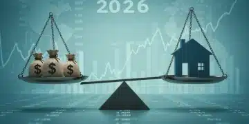 Stylized graphic of 2026 federal budget impacting American households