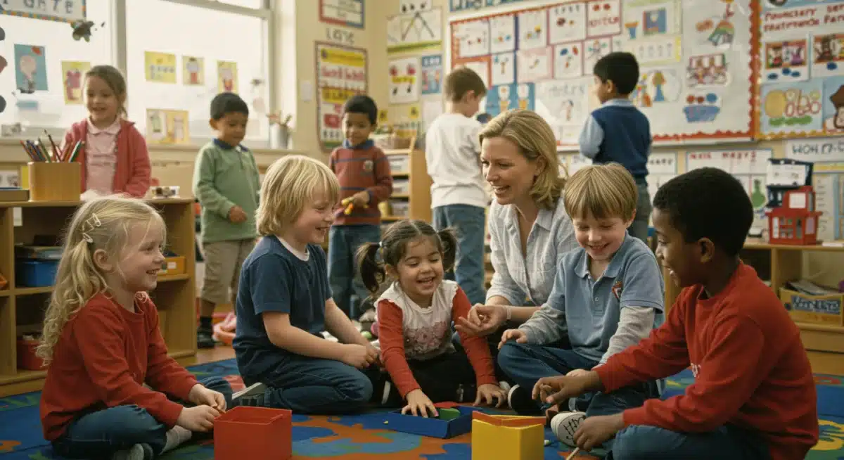 Children learning in a community-supported classroom