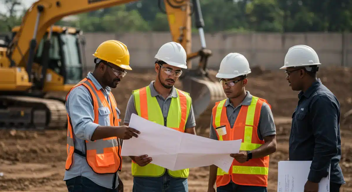 Construction workers on a job site, symbolizing new employment opportunities from infrastructure projects.