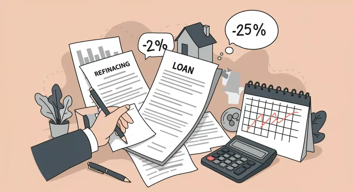 Person analyzing loan refinancing options for 2026 interest rates