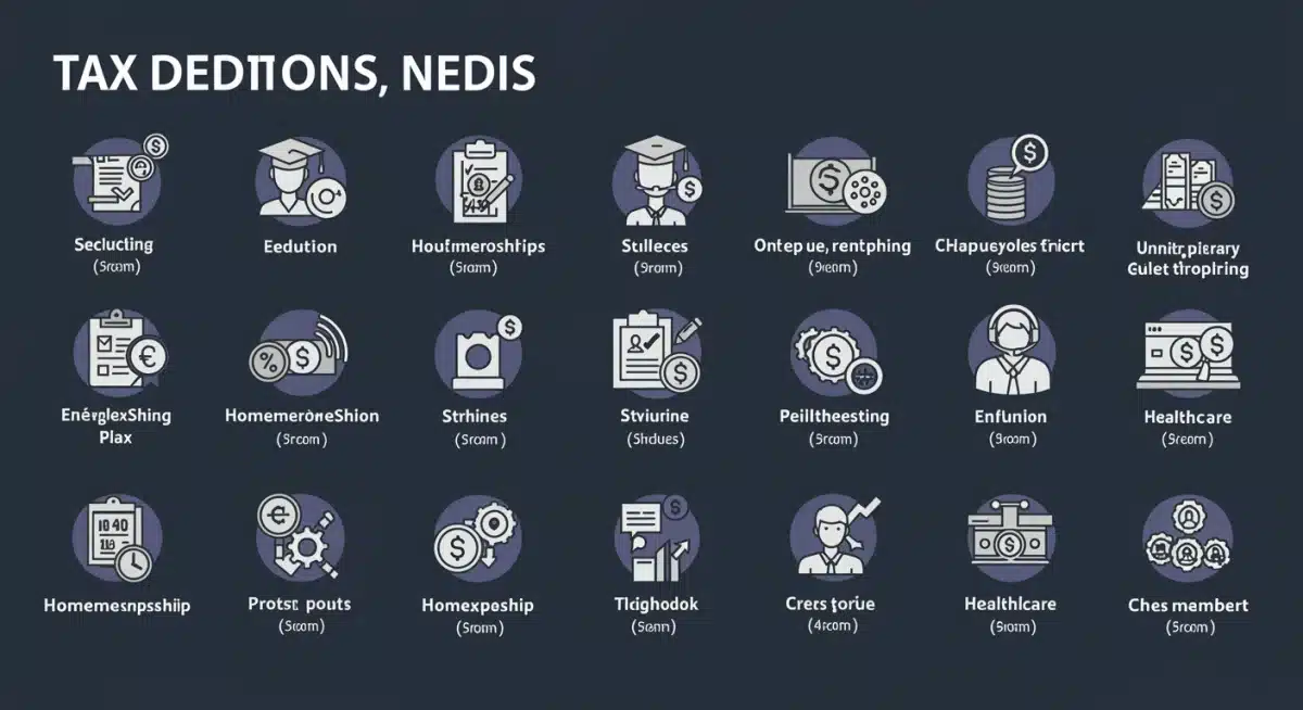 Infographic illustrating 2026 tax deductions and credits for taxpayers.