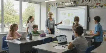 Diverse students in a modern classroom benefiting from increased federal education funding.