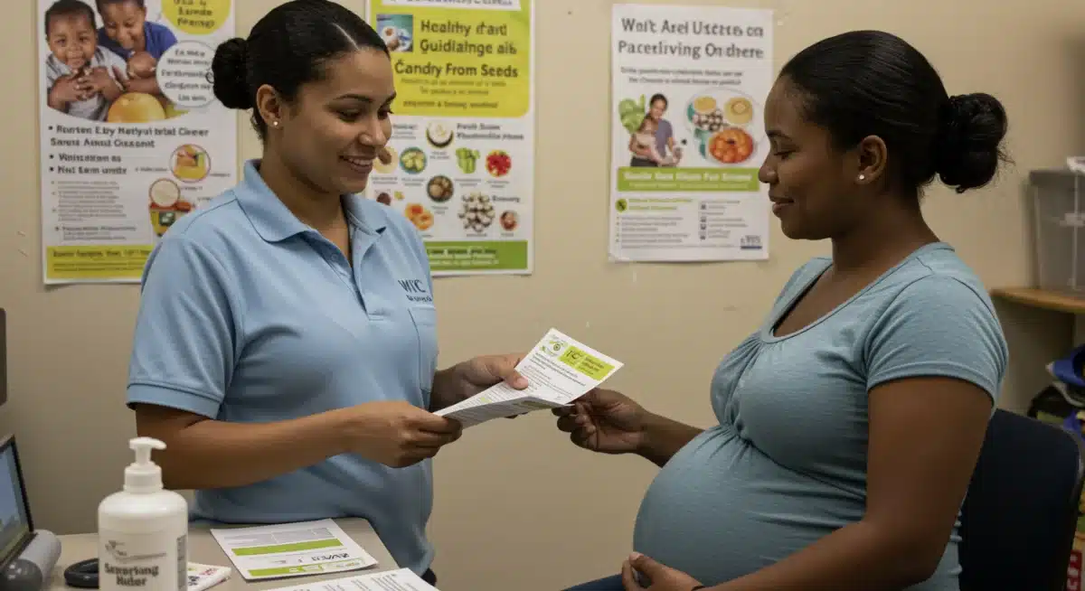 WIC community health worker providing nutritional guidance to pregnant woman