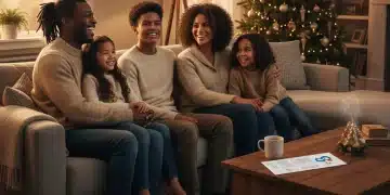 Family enjoying a warm home with a utility bill and 2026 calendar, symbolizing LIHEAP energy assistance.