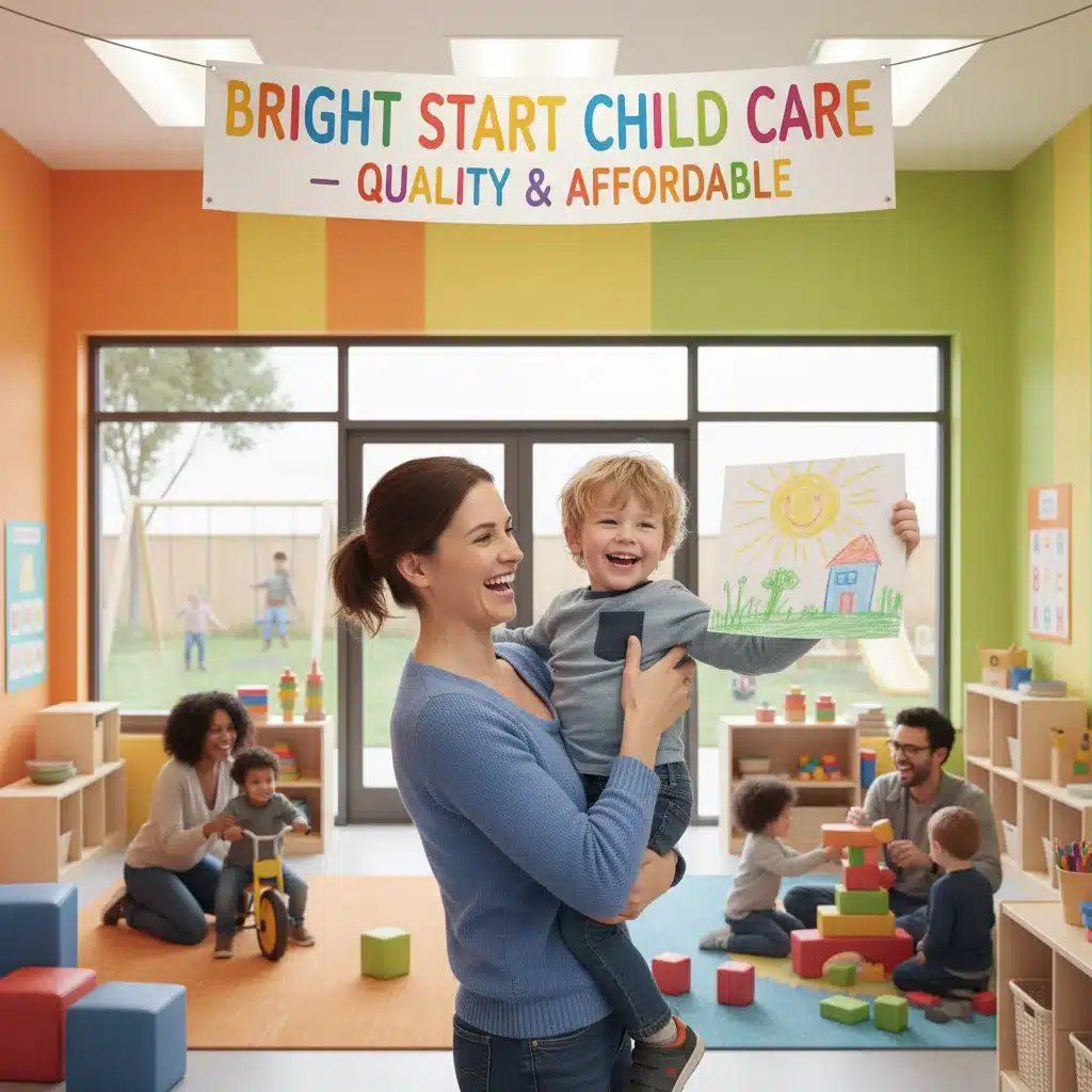 Parent picking up child from quality child care center