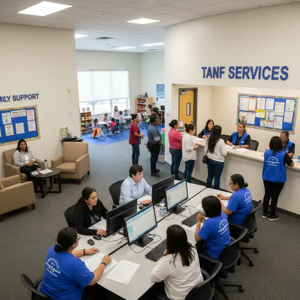 Community center showing various support services from TANF programs.