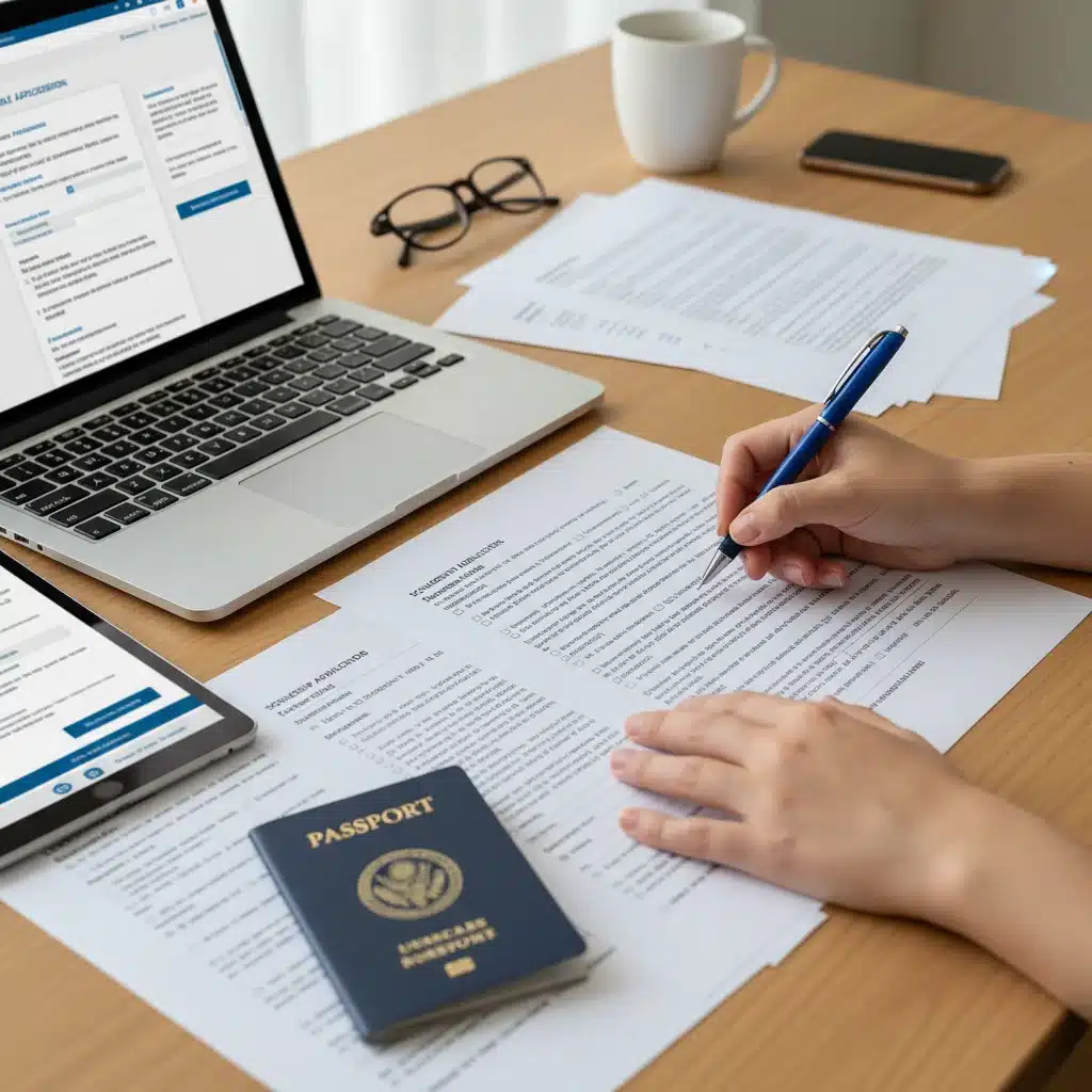 Hands completing rental assistance application forms, representing the detailed process.
