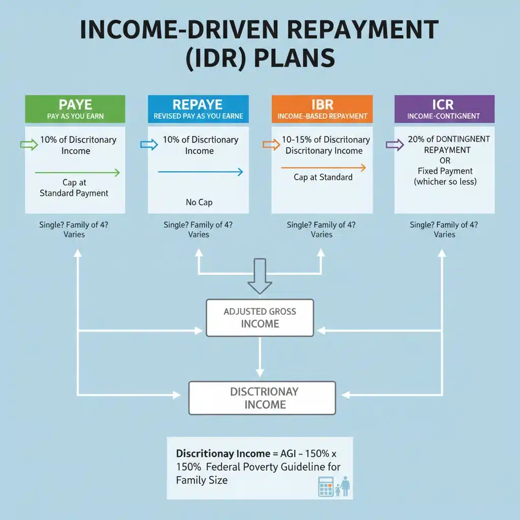 Infographic explaining income-driven repayment plans calculations