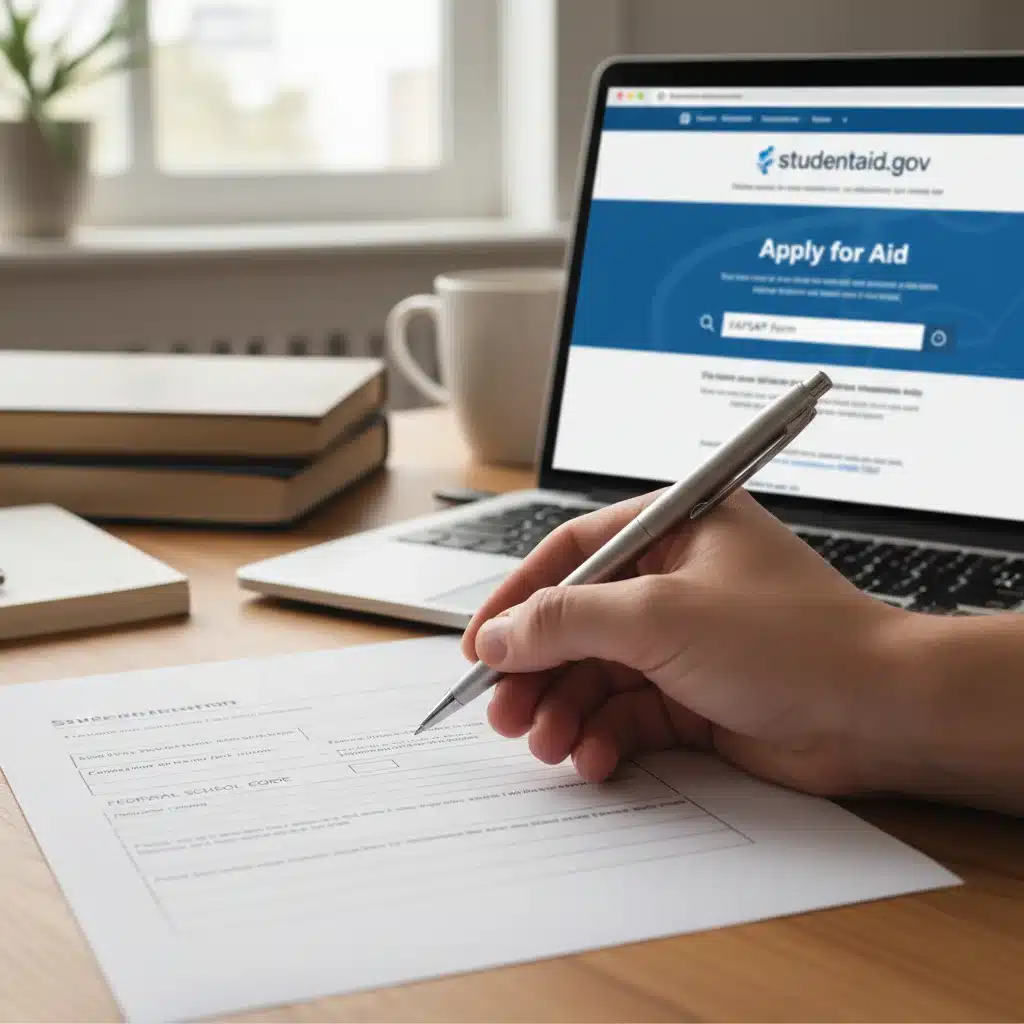 Person filling out student loan forgiveness application form online