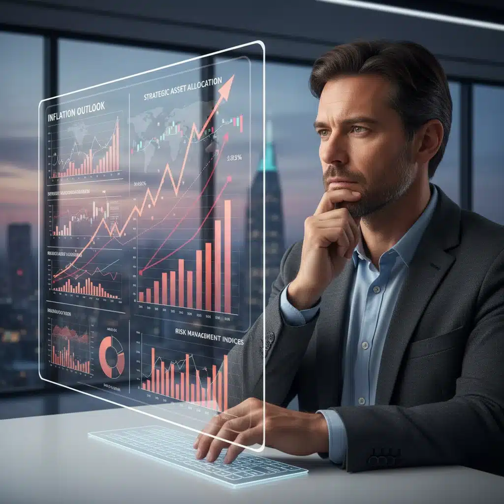 Individual analyzing financial data for strategic investment decisions.