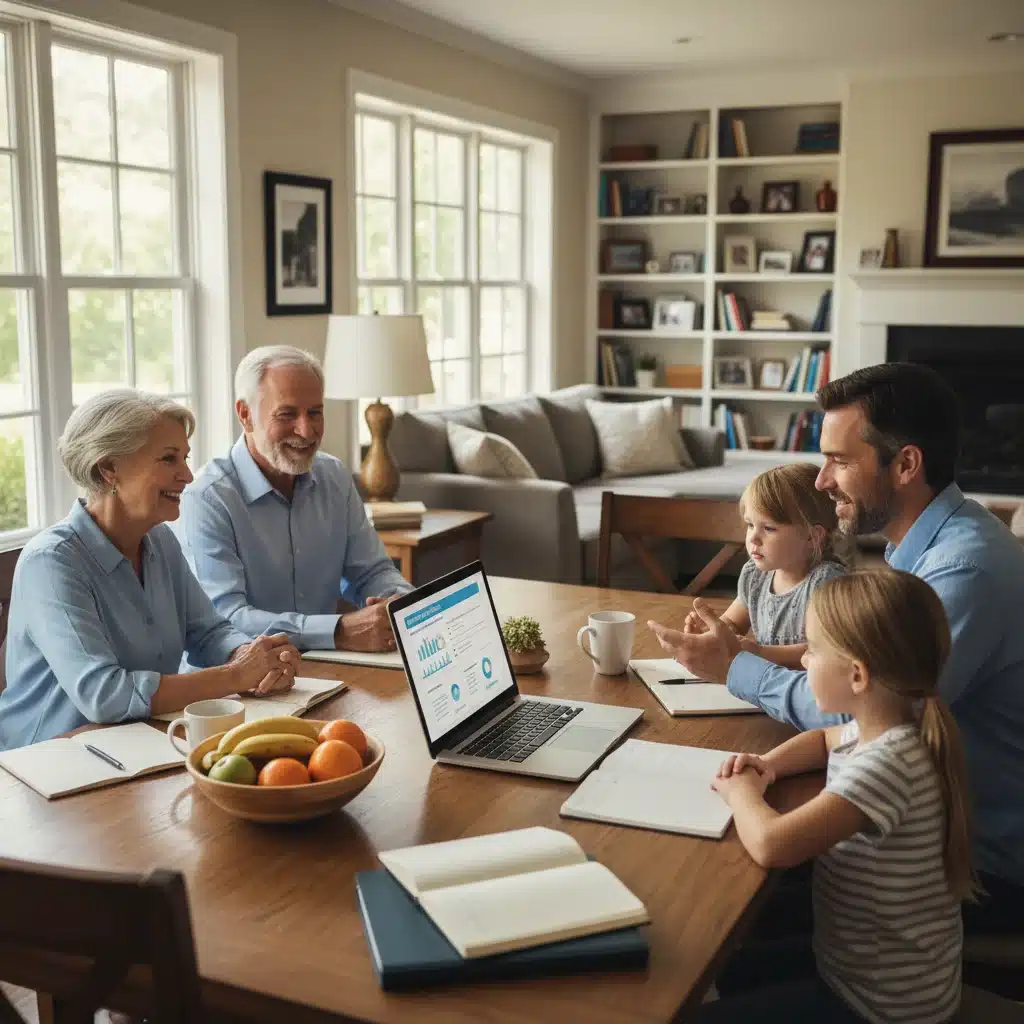 Multi-generational family discussing future Social Security and retirement planning