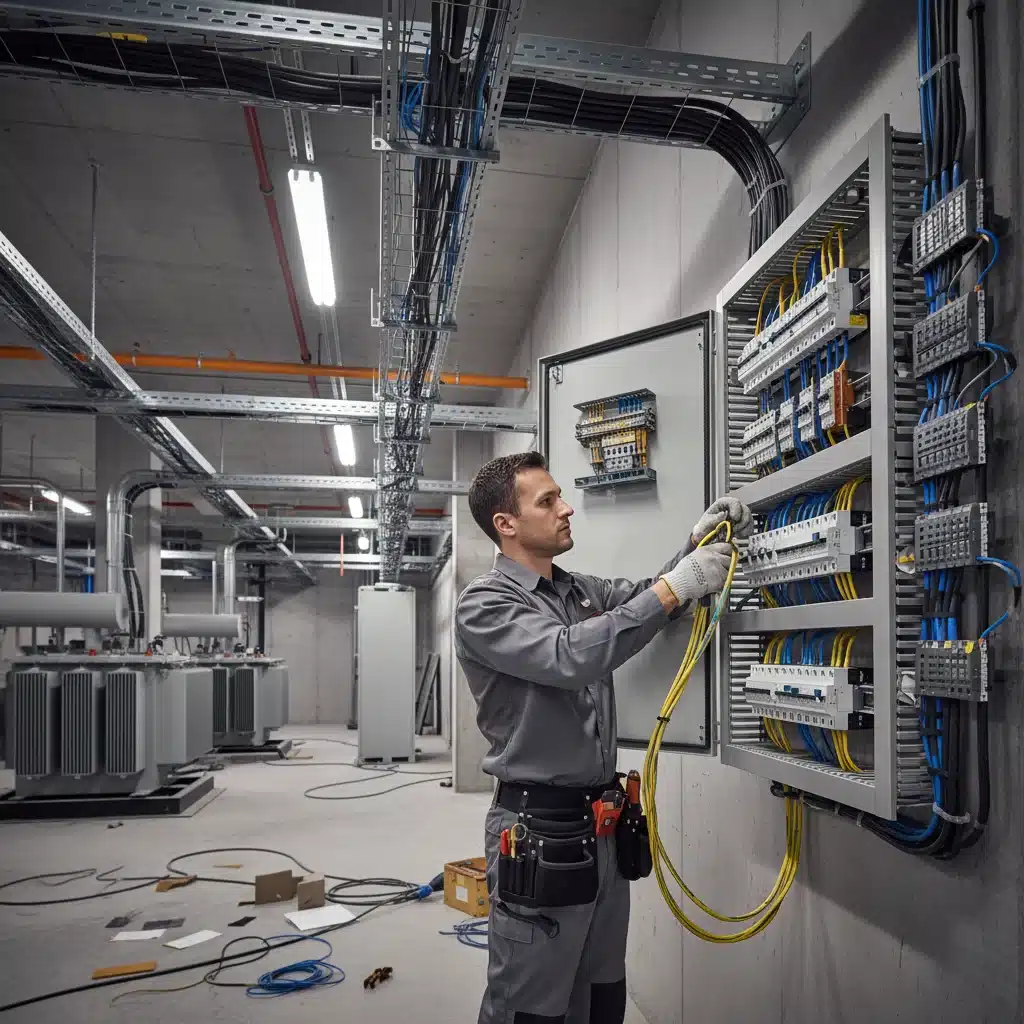 Electrician working on electrical system, high demand trade
