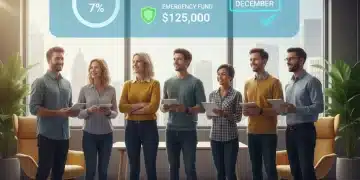 People confidently reviewing their emergency fund planning for 2026 on a digital dashboard.