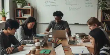 High school students preparing for standardized tests in 2026 with textbooks and laptops