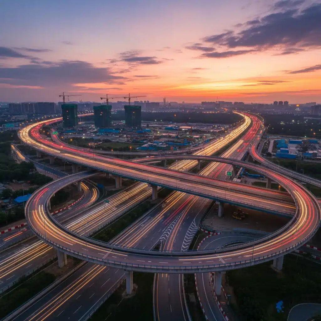 Modern highway interchange infrastructure project