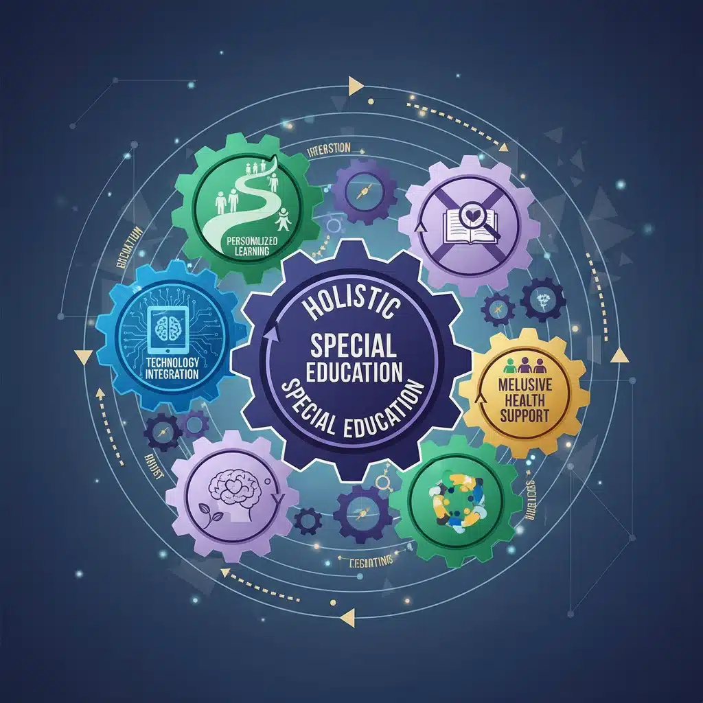 Interconnected gears representing modern special education services and supports
