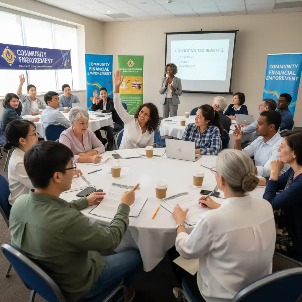 Diverse group learning about tax benefits and financial literacy