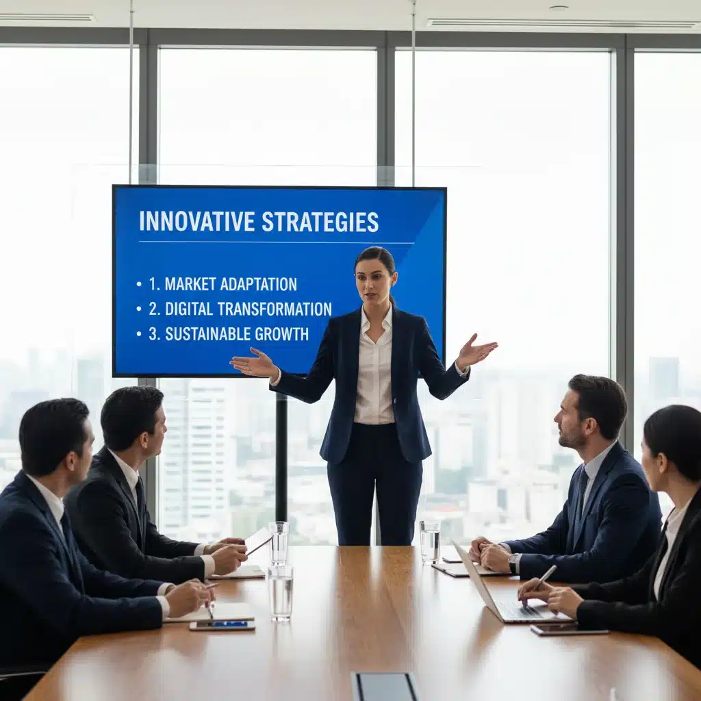 Confident and clear articulation of ideas in a presentation