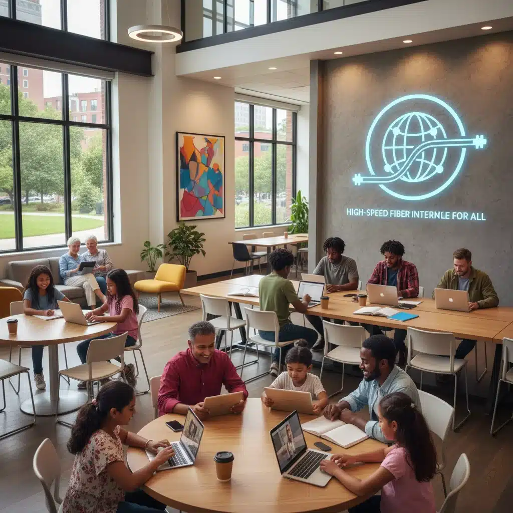 Community members benefiting from high-speed internet access