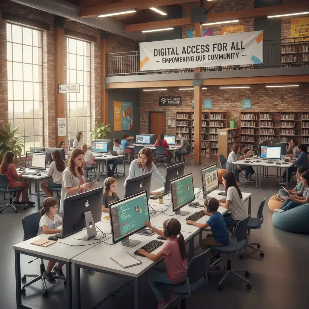 Community center providing internet access and digital literacy