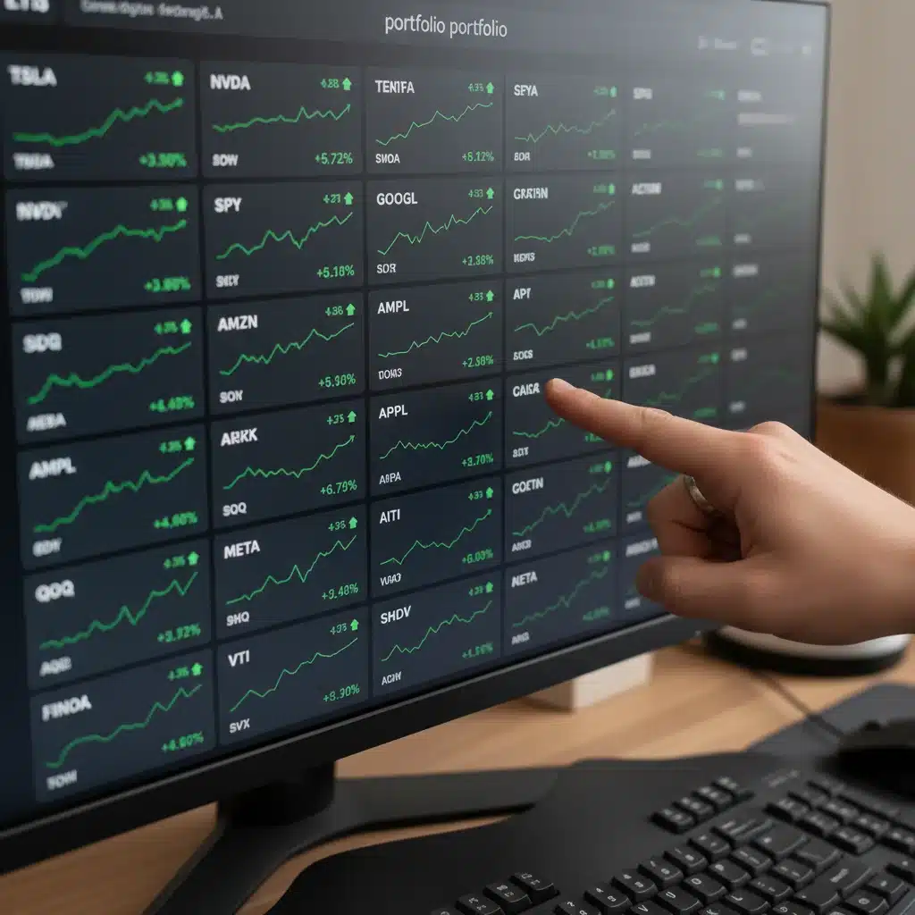 Diversified investment portfolio with growth stocks and ETFs