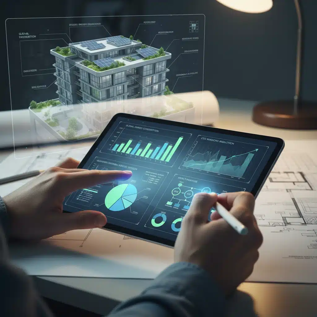 Analyzing environmental data on a tablet for sustainable solutions