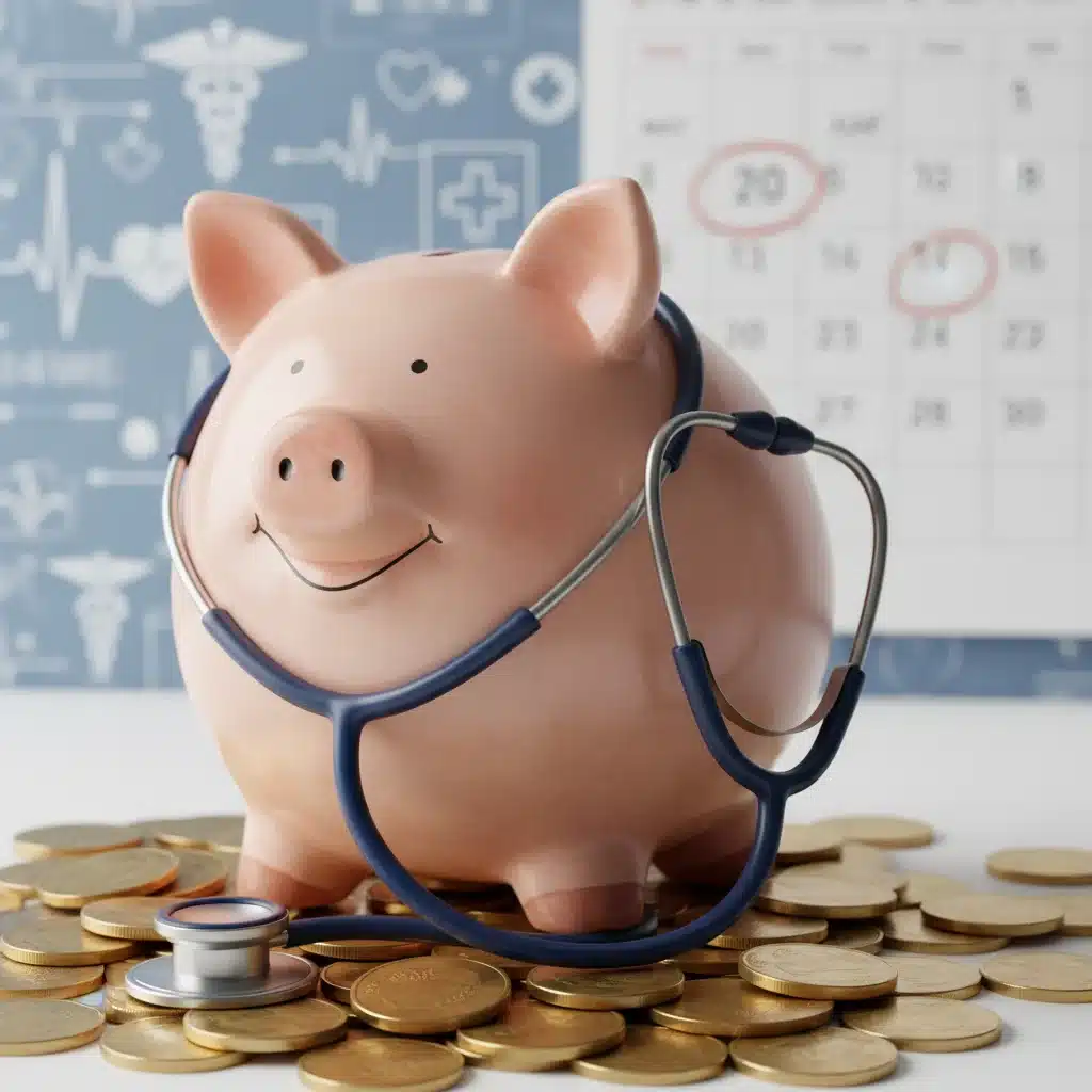 Piggy bank with stethoscope symbolizing healthcare savings and financial planning