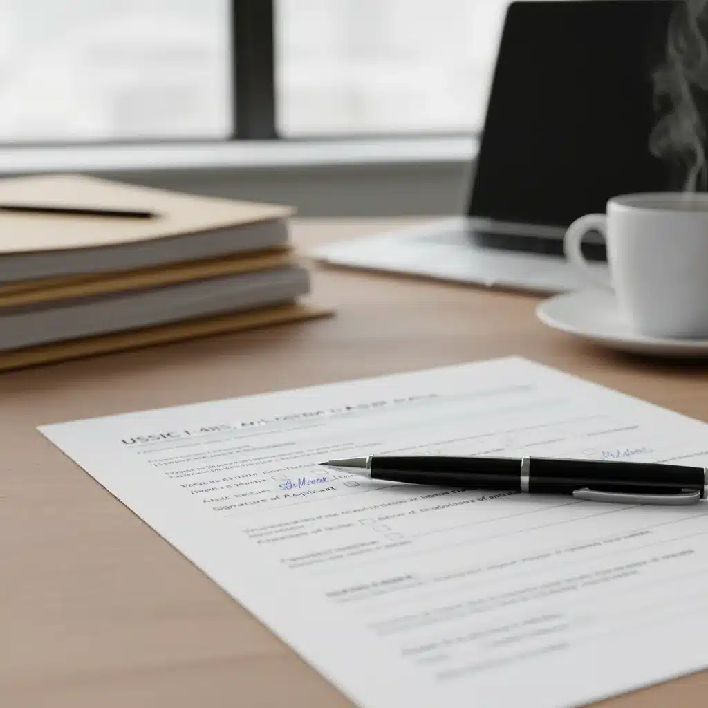 Immigration lawyer reviewing complex visa application forms