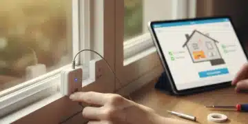 DIY Smart Home Security: 3 Devices Under $200 Hands installing smart home security sensor on window