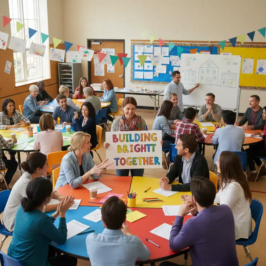 Parents participating enthusiastically in a school workshop, highlighting strong community and parental engagement.