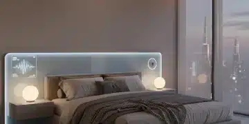 Serene bedroom with soft lighting and comfortable bed, optimized for deep sleep in 2026.