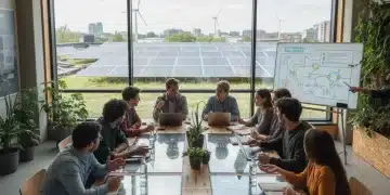 Students learning about green economy and sustainable solutions