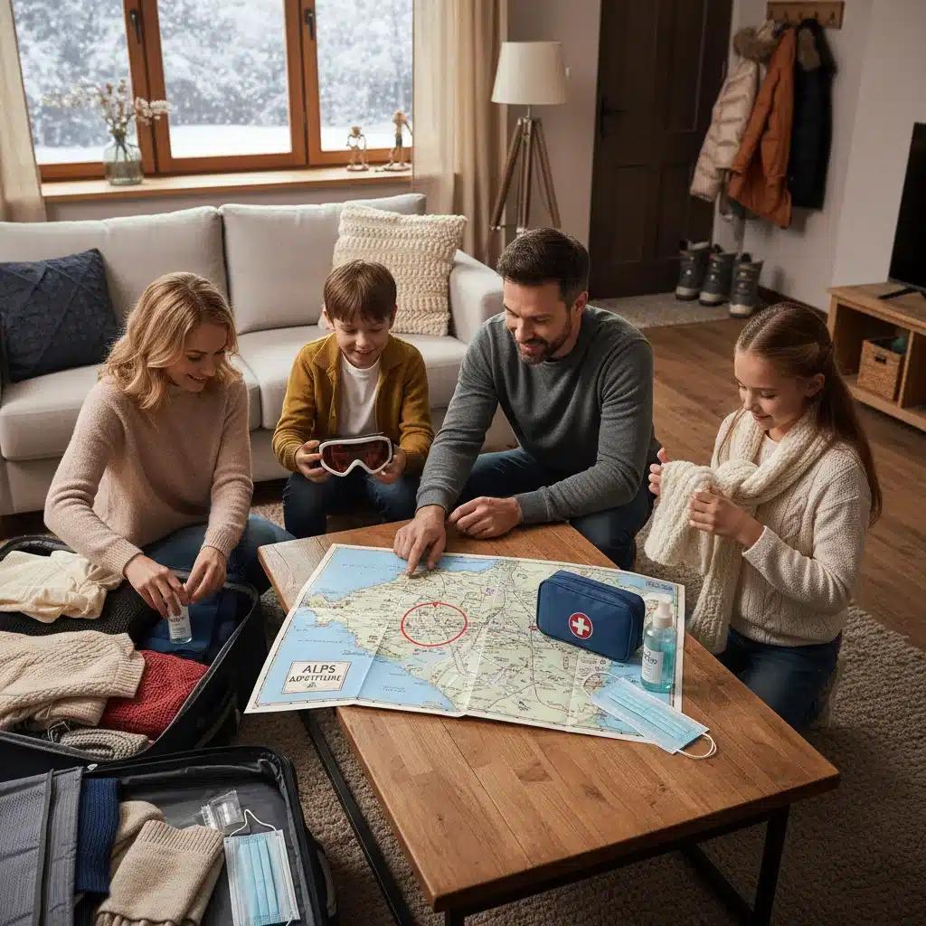 Family packing travel essentials, CDC compliant trip