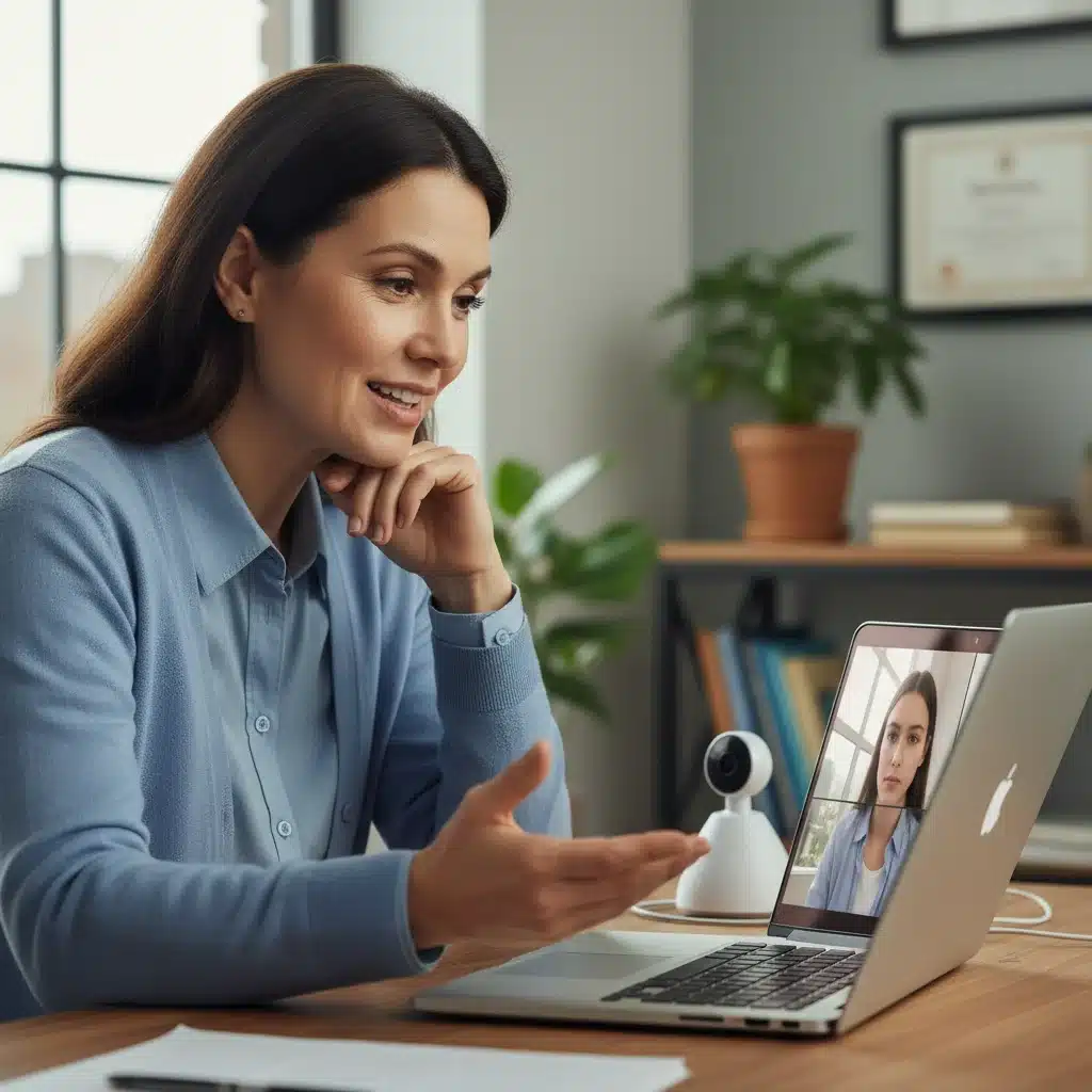 School counselor providing virtual mental health support