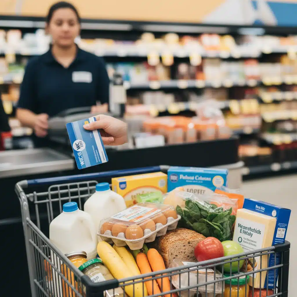 WIC EBT card being used for approved healthy groceries.