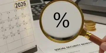 2026 Social Security COLA: Understanding Your Future Benefits Calendar page for 2026 with Social Security documents and a magnifying glass, symbolizing future benefit adjustments.