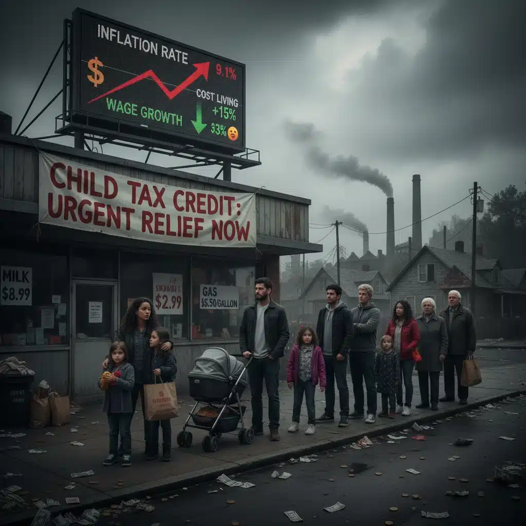 Economic indicators and families struggling, highlighting need for tax credit