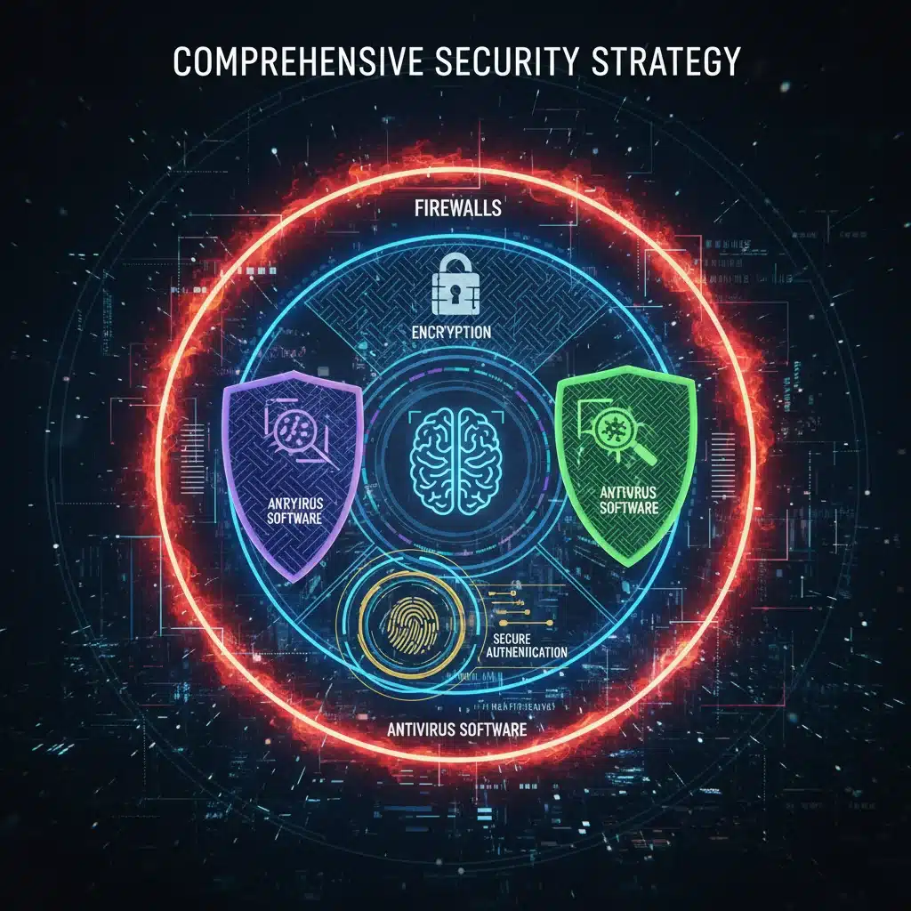 Comprehensive multi-layered cybersecurity defense strategy