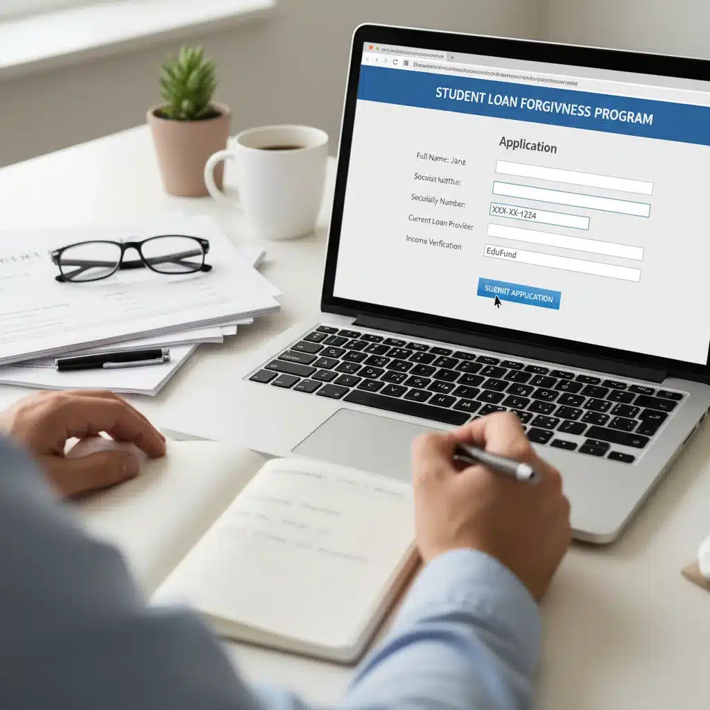 Filling out federal student loan forgiveness application online